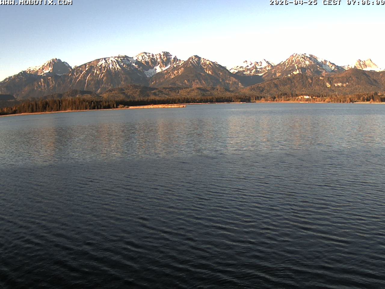 Archived image Webcam Hopfensee: View from Restaurant Fischerhütte
