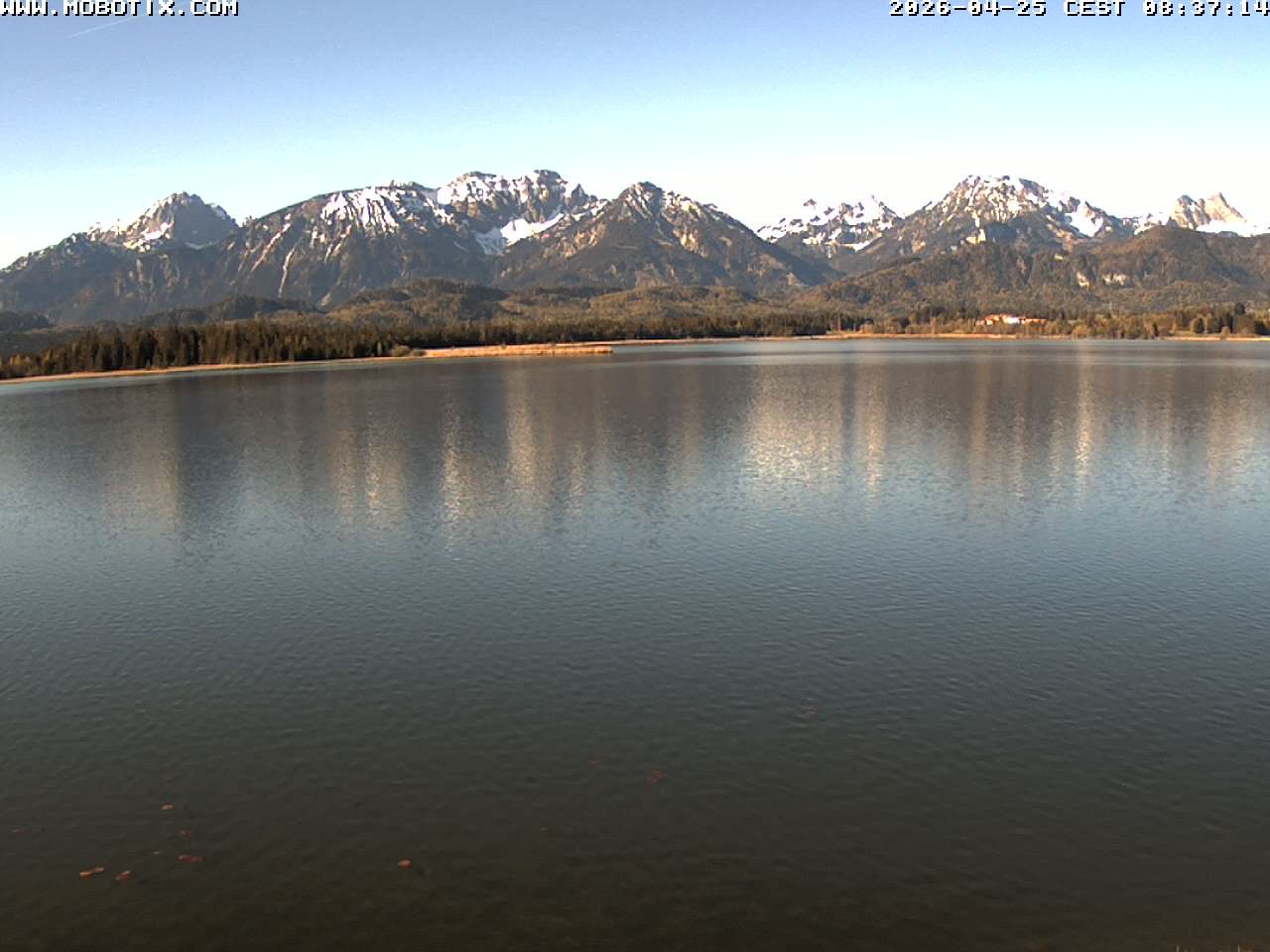 Archived image Webcam Hopfensee: View from Restaurant Fischerhütte