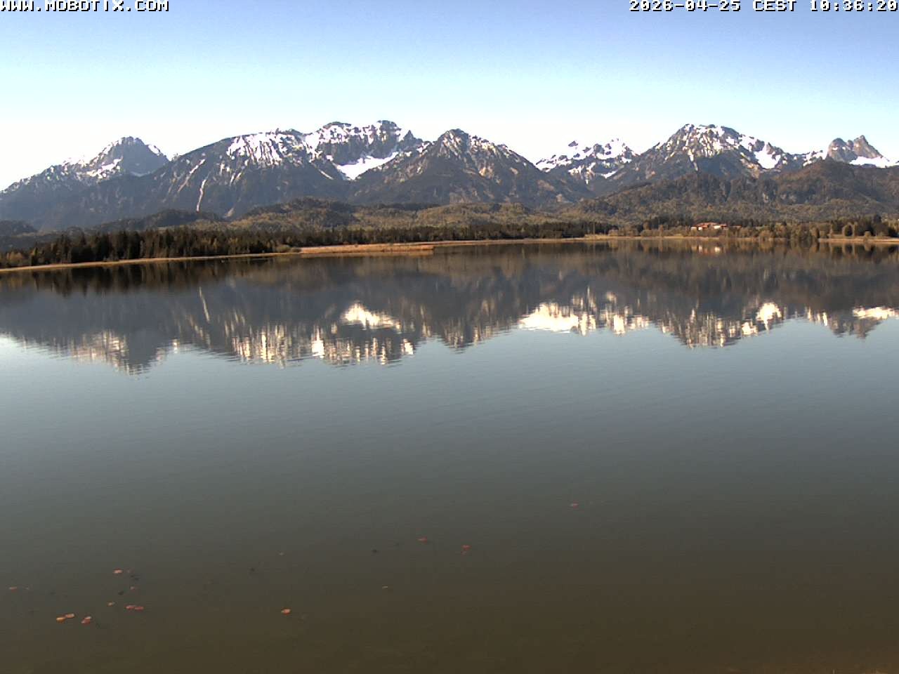 Archived image Webcam Hopfensee: View from Restaurant Fischerhütte