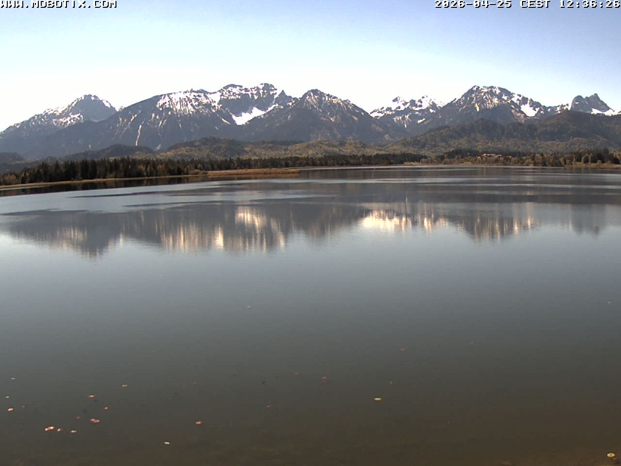 Archived image Webcam Hopfensee: View from Restaurant Fischerhütte