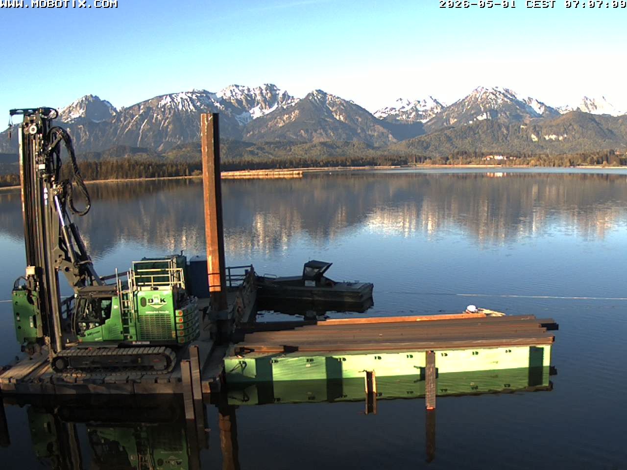 Archived image Webcam Hopfensee: View from Restaurant Fischerhütte