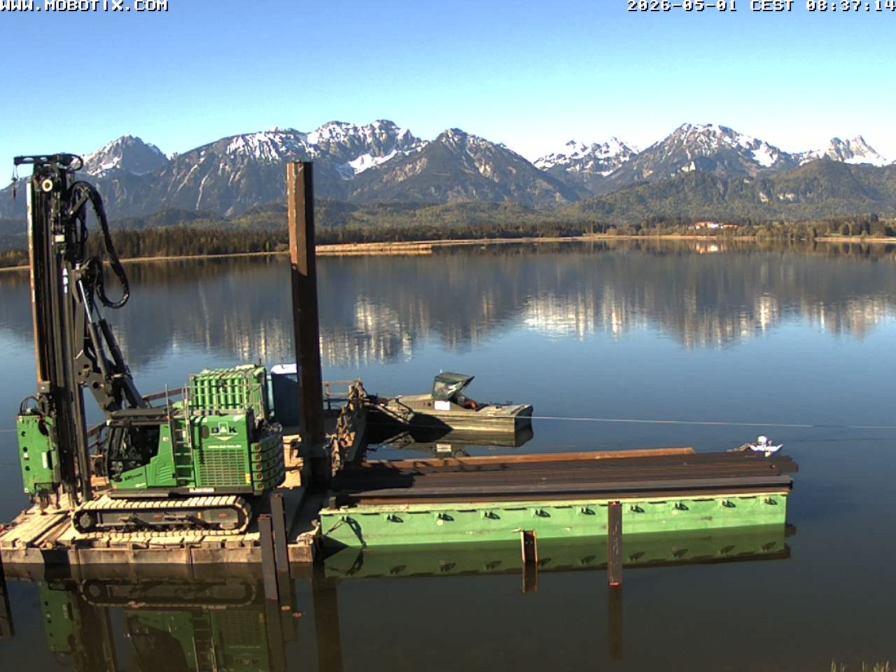 Archived image Webcam Hopfensee: View from Restaurant Fischerhütte