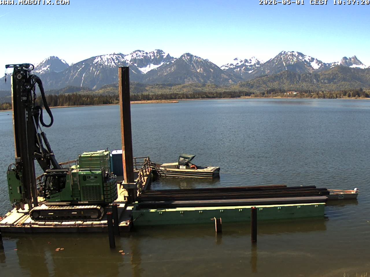 Archived image Webcam Hopfensee: View from Restaurant Fischerhütte