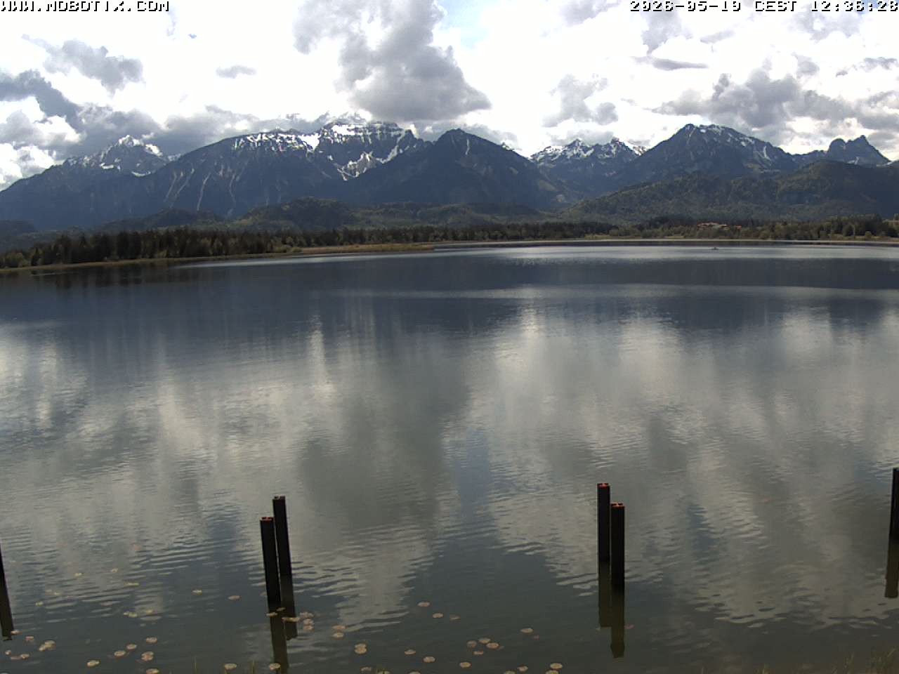 Archived image Webcam Hopfensee: View from Restaurant Fischerhütte