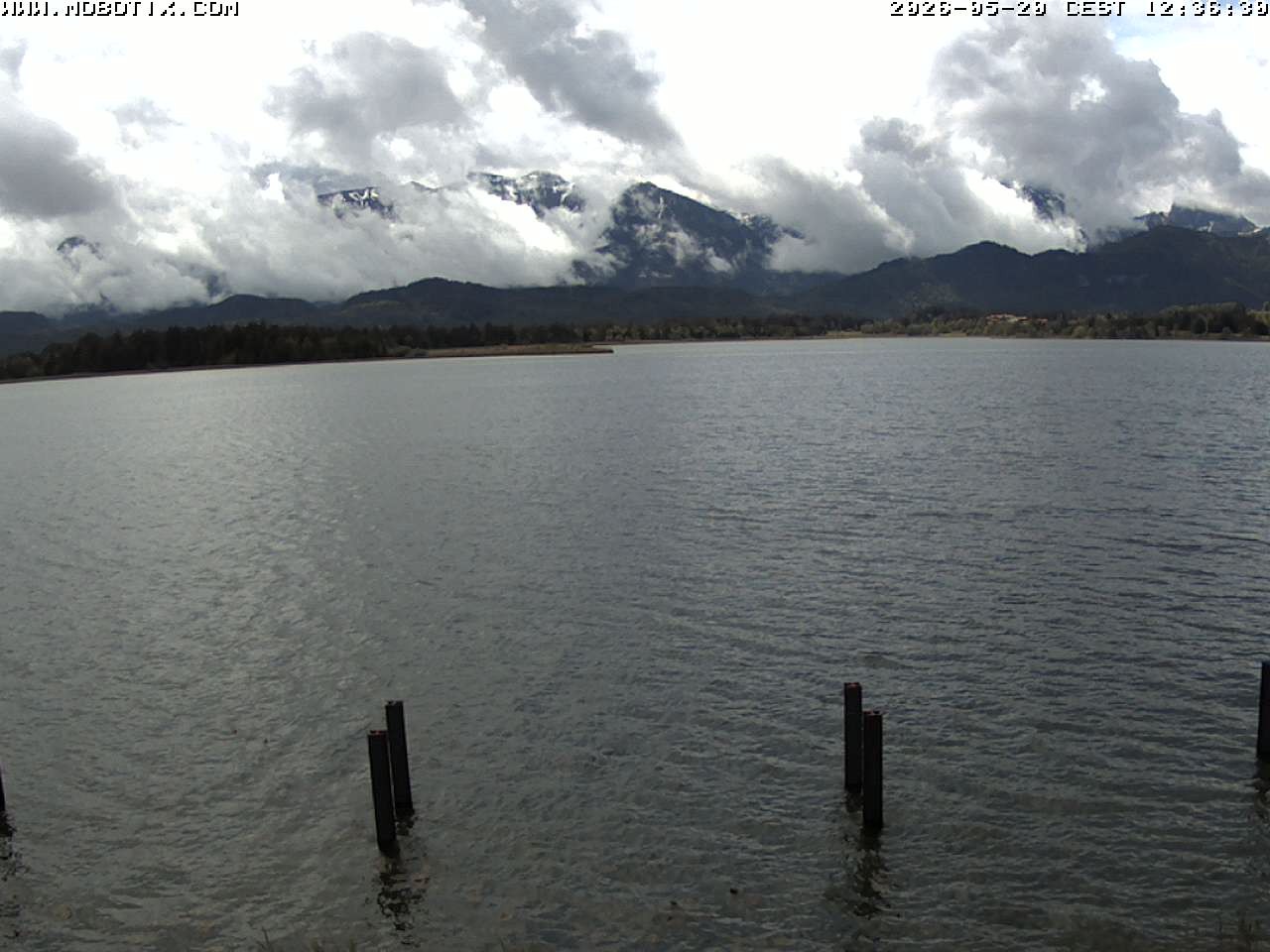 Archived image Webcam Hopfensee: View from Restaurant Fischerhütte