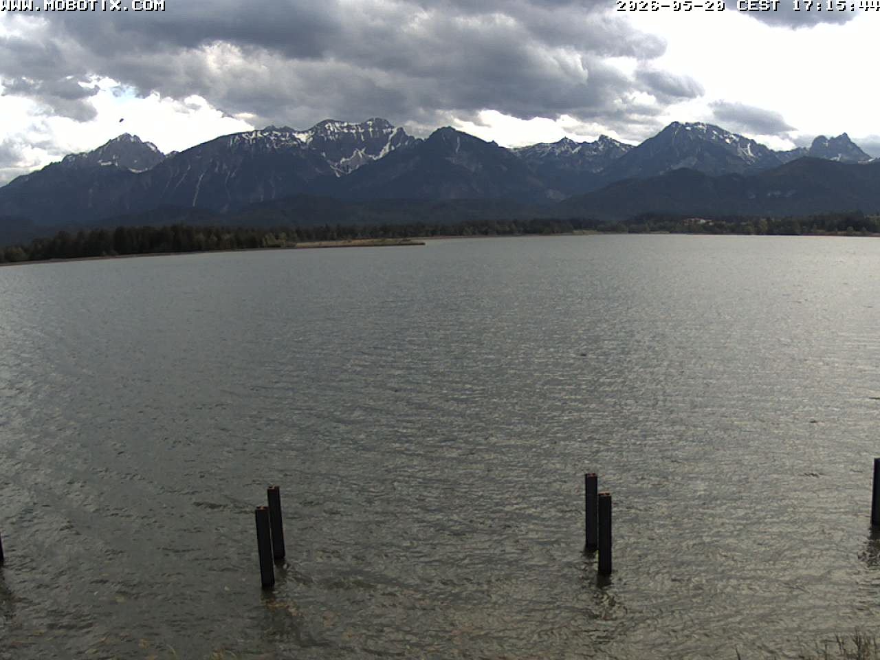Archived image Webcam Hopfensee: View from Restaurant Fischerhütte