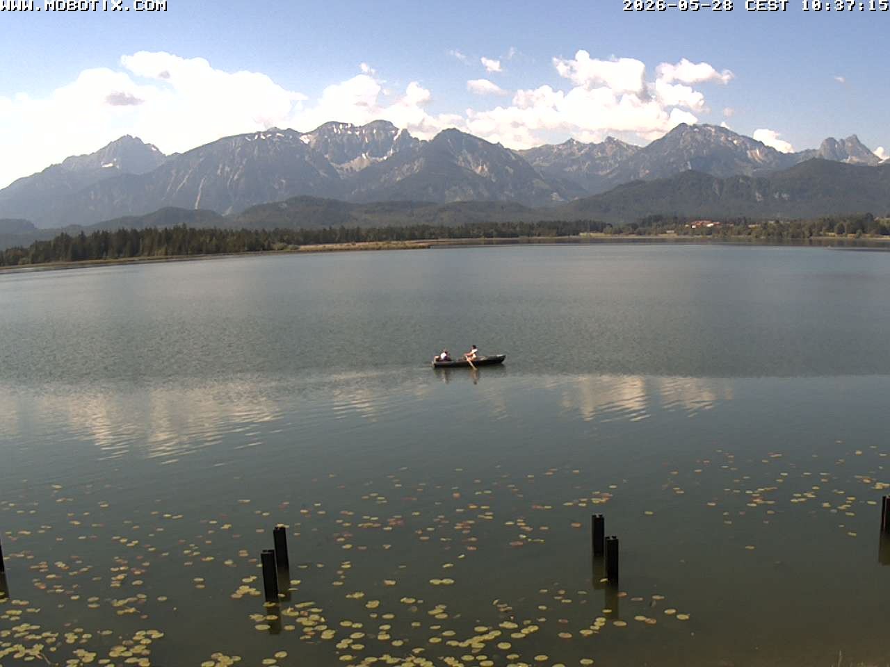 Archived image Webcam Hopfensee: View from Restaurant Fischerhütte