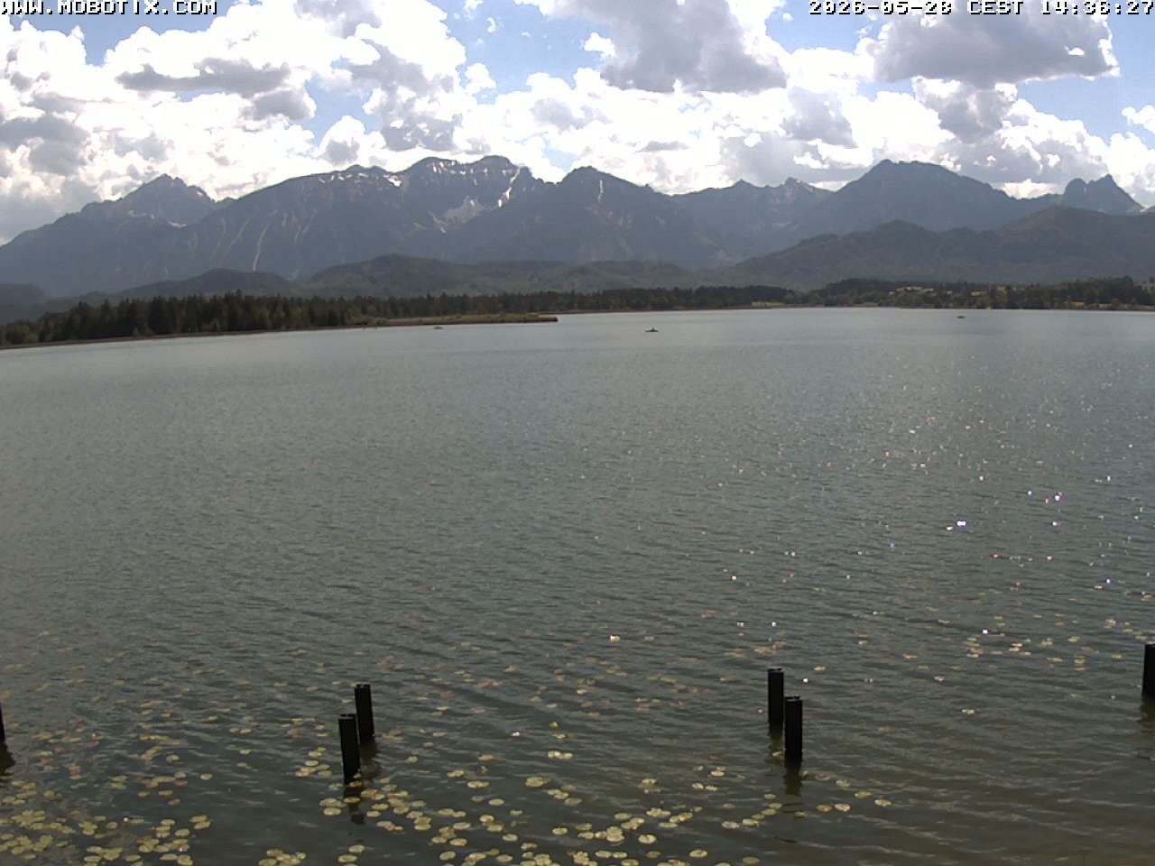 Archived image Webcam Hopfensee: View from Restaurant Fischerhütte