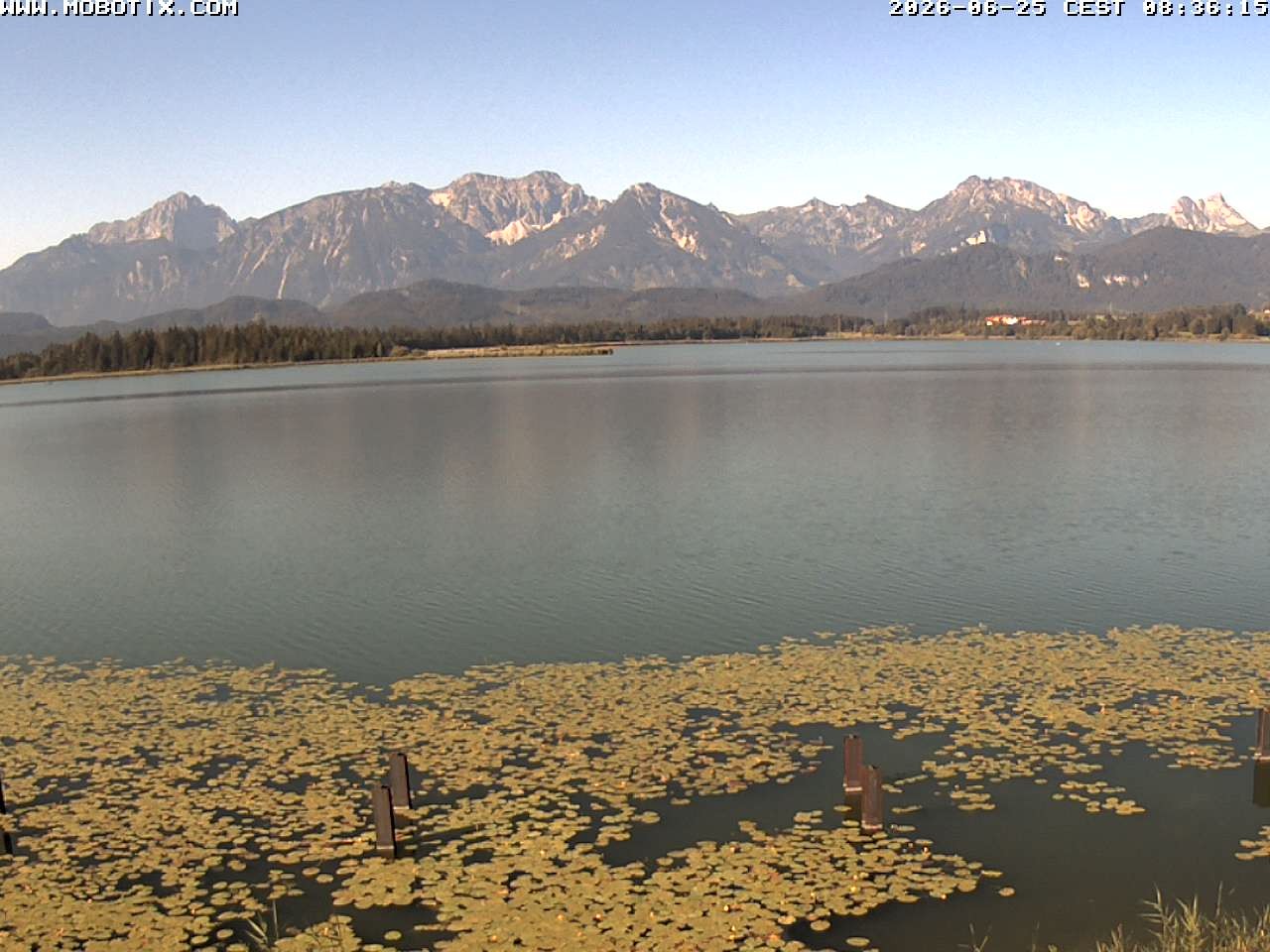 Archived image Webcam Hopfensee: View from Restaurant Fischerhütte