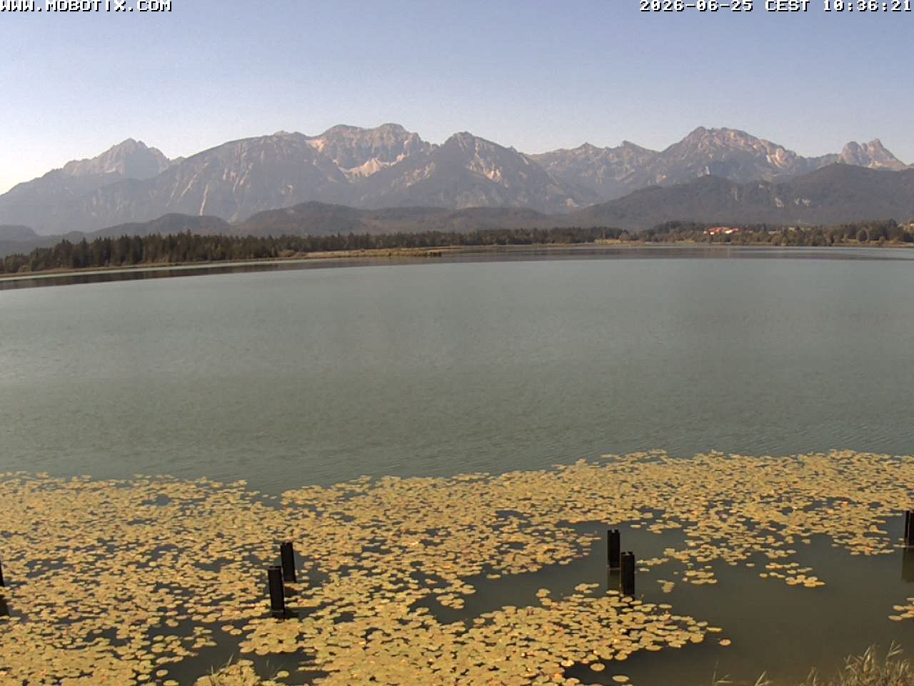 Archived image Webcam Hopfensee: View from Restaurant Fischerhütte