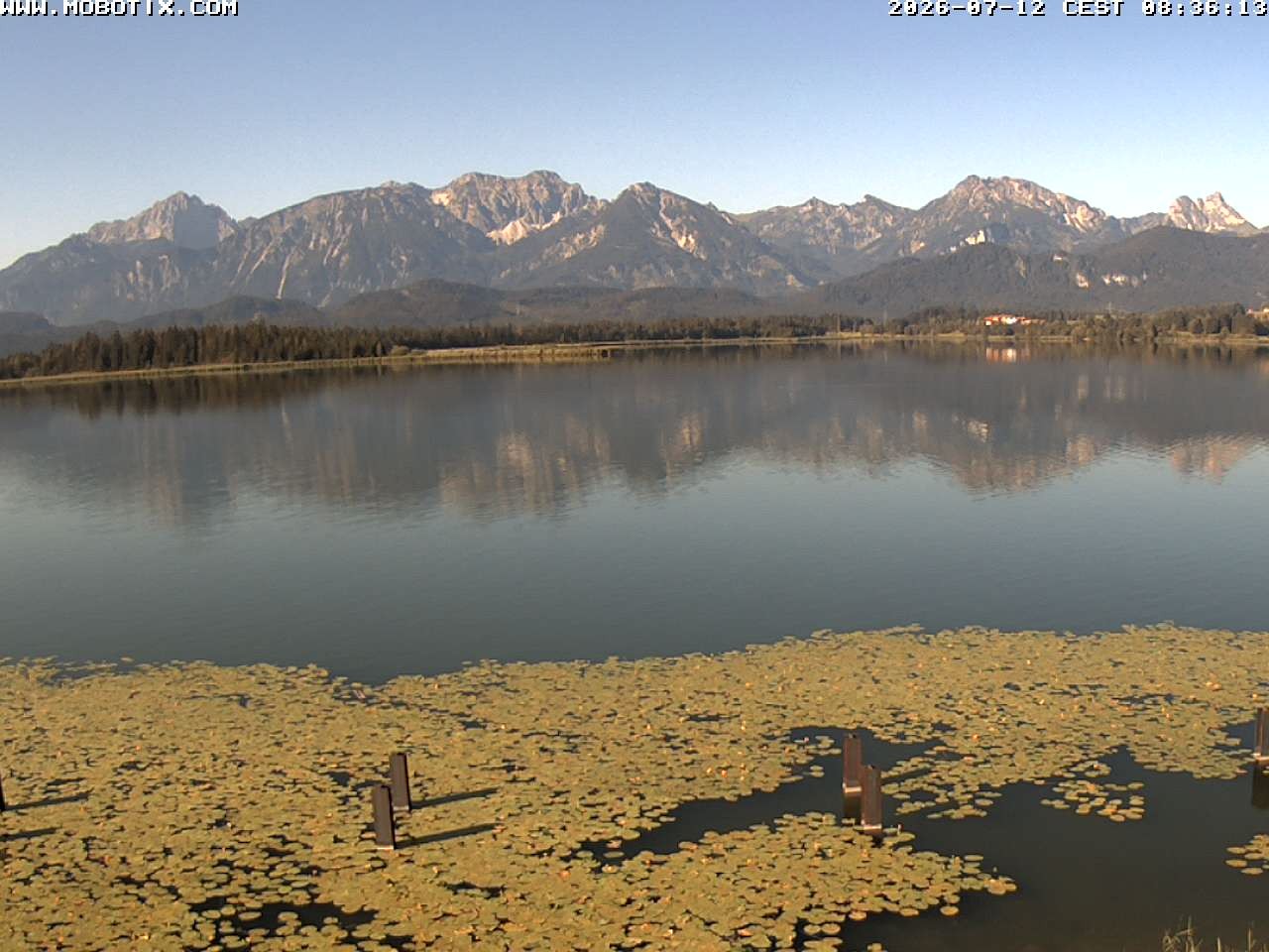 Archived image Webcam Hopfensee: View from Restaurant Fischerhütte