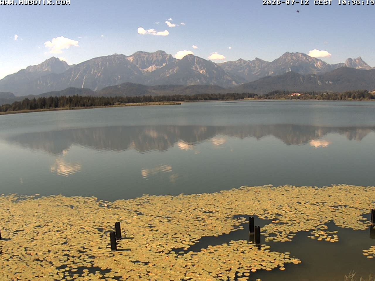 Archived image Webcam Hopfensee: View from Restaurant Fischerhütte