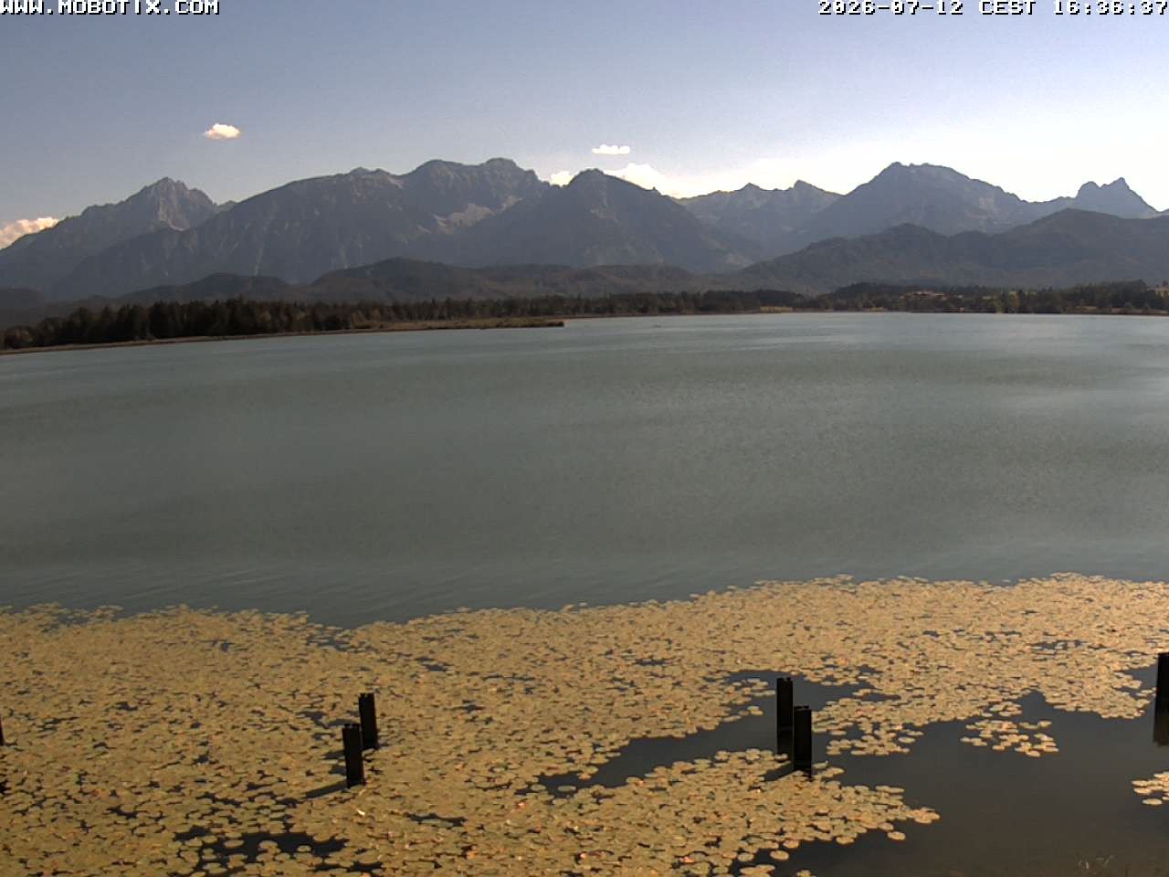 Archived image Webcam Hopfensee: View from Restaurant Fischerhütte