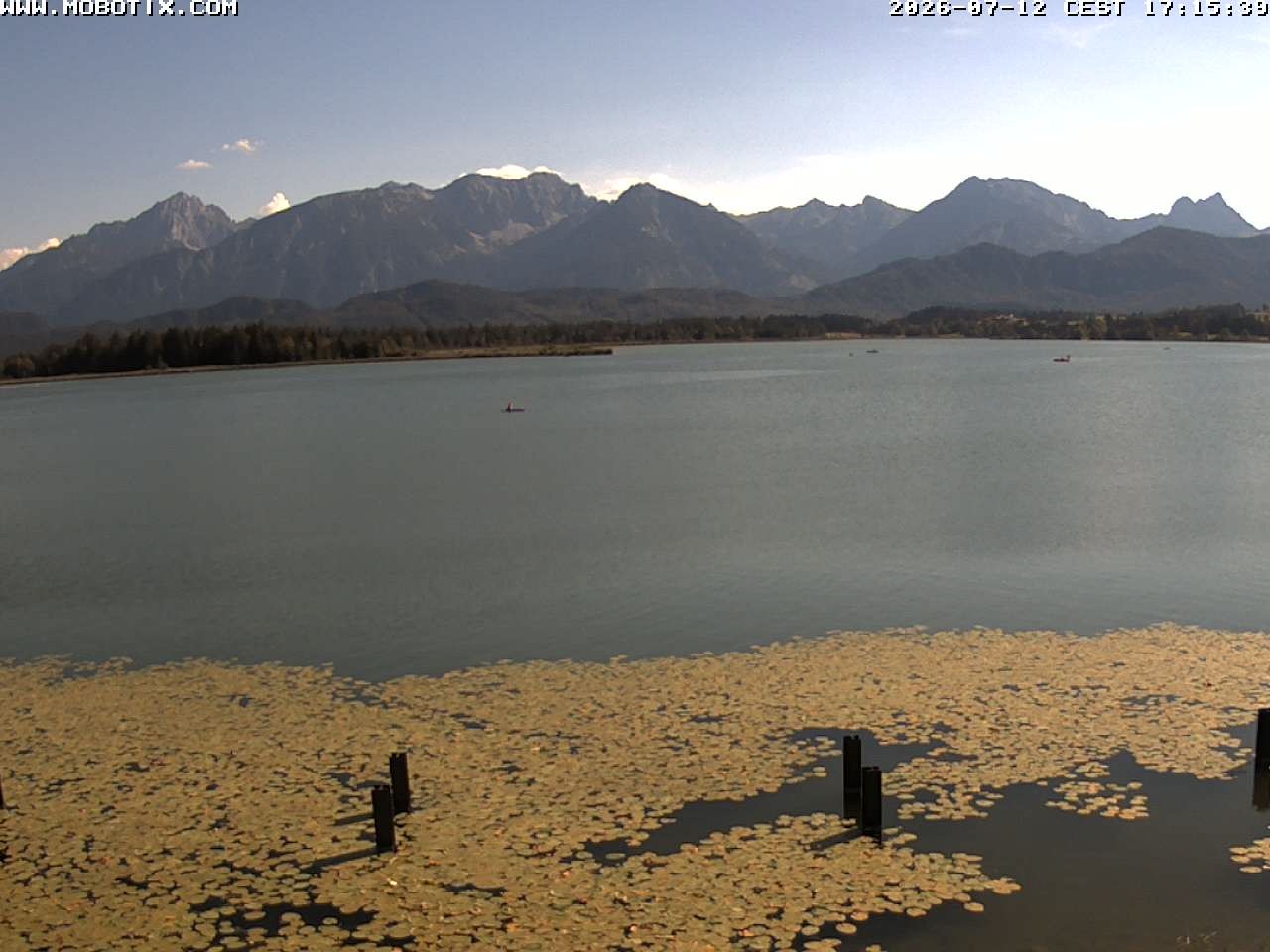 Archived image Webcam Hopfensee: View from Restaurant Fischerhütte