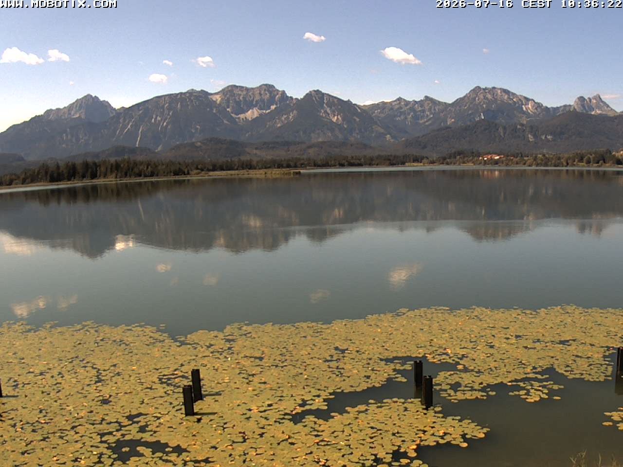 Archived image Webcam Hopfensee: View from Restaurant Fischerhütte