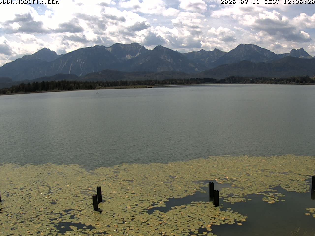 Archived image Webcam Hopfensee: View from Restaurant Fischerhütte