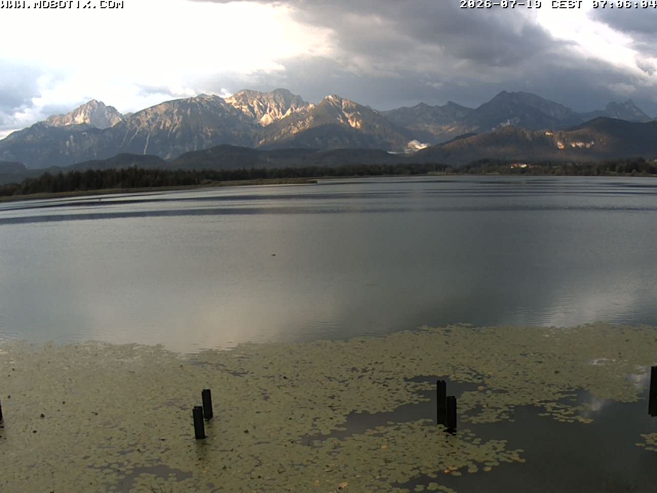 Archived image Webcam Hopfensee: View from Restaurant Fischerhütte