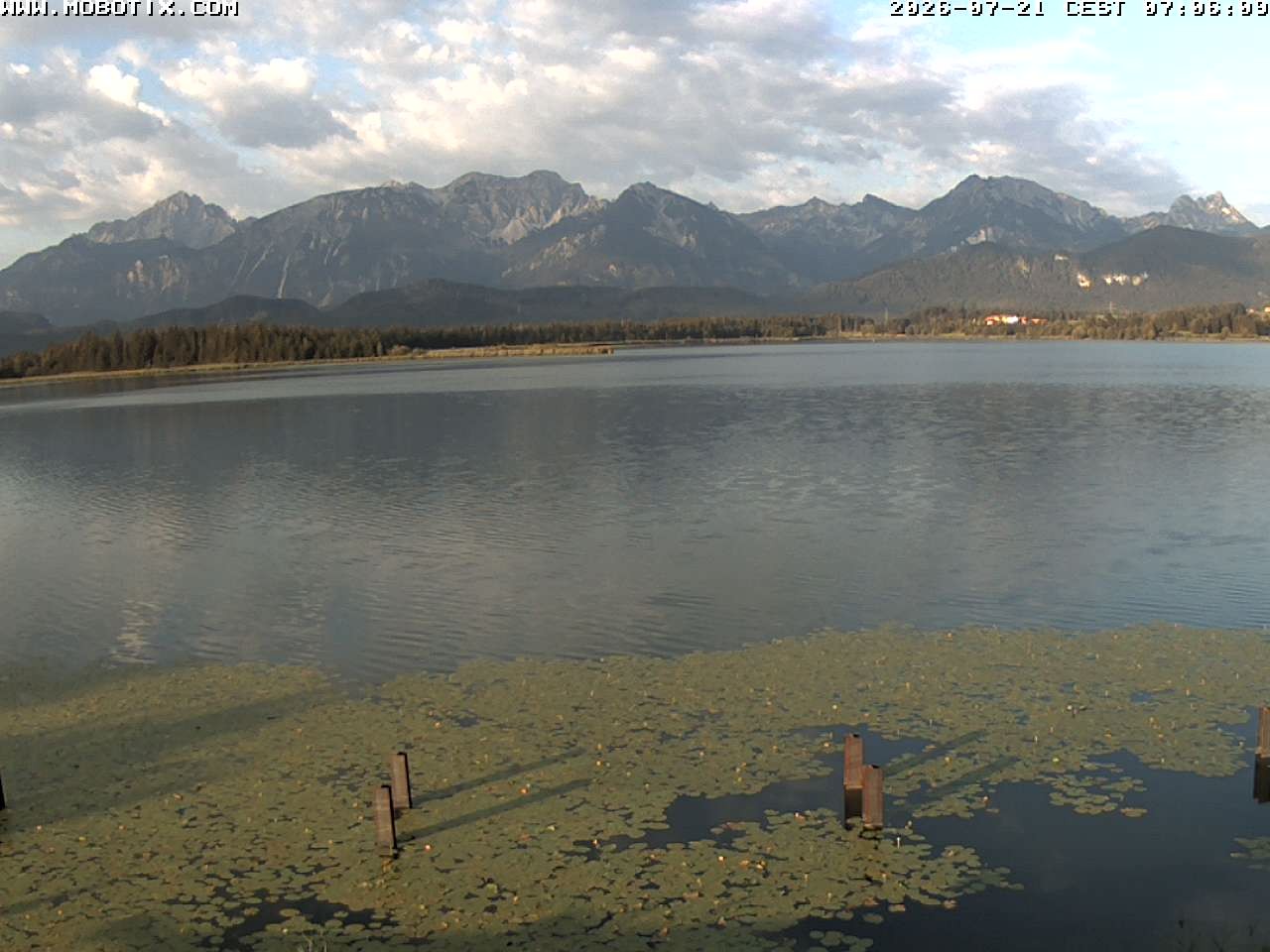 Archived image Webcam Hopfensee: View from Restaurant Fischerhütte