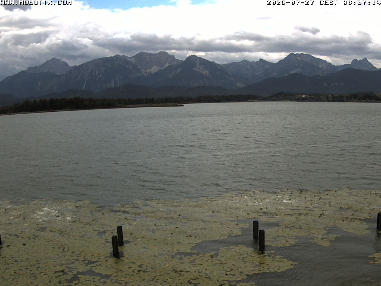 Archived image Webcam Hopfensee: View from Restaurant Fischerhütte