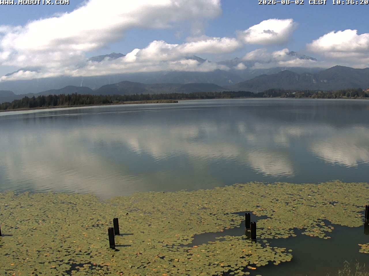 Archived image Webcam Hopfensee: View from Restaurant Fischerhütte