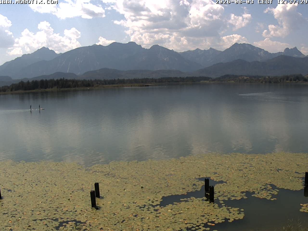 Archived image Webcam Hopfensee: View from Restaurant Fischerhütte