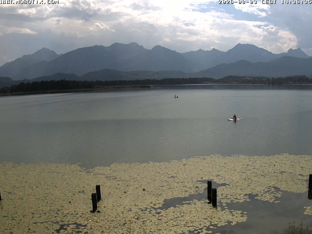 Archived image Webcam Hopfensee: View from Restaurant Fischerhütte