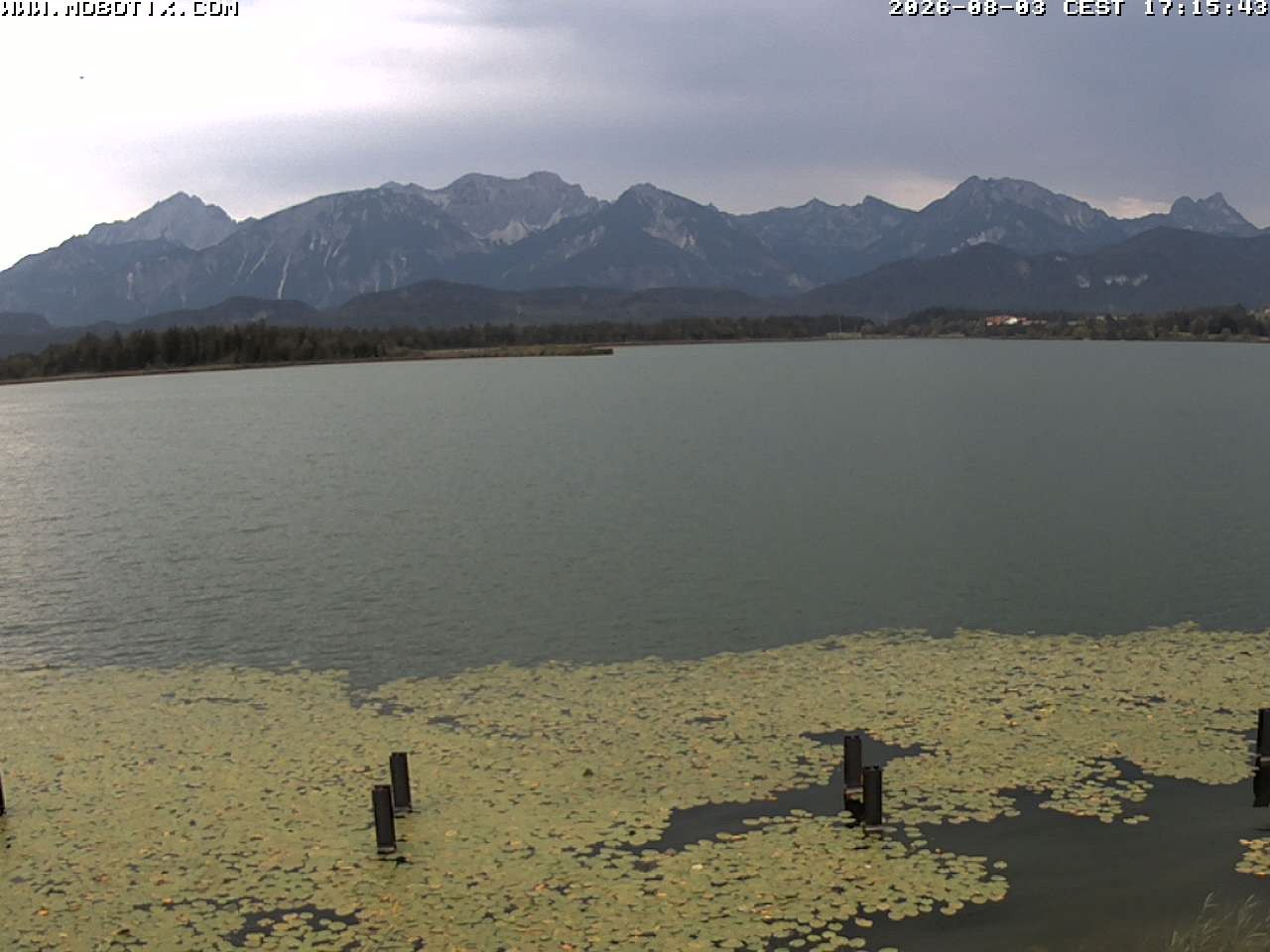 Archived image Webcam Hopfensee: View from Restaurant Fischerhütte