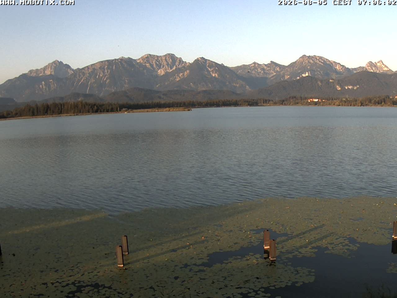 Archived image Webcam Hopfensee: View from Restaurant Fischerhütte