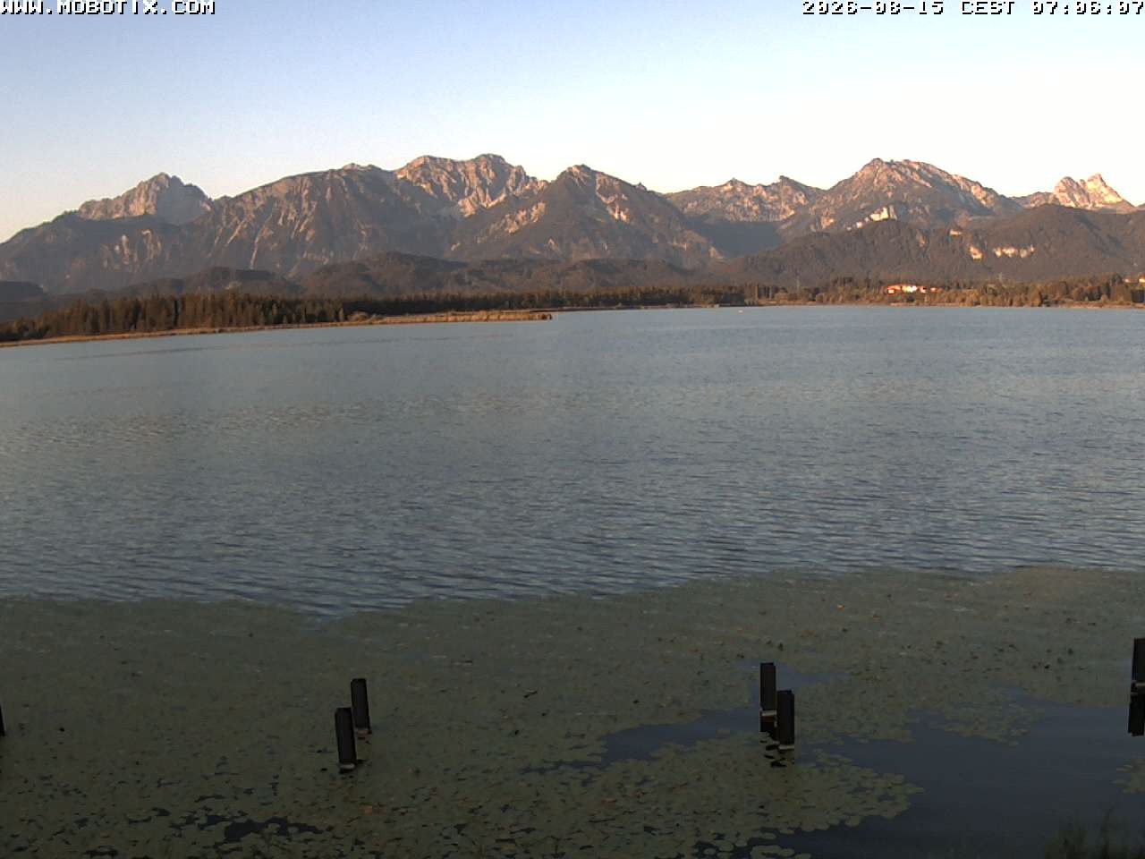 Archived image Webcam Hopfensee: View from Restaurant Fischerhütte