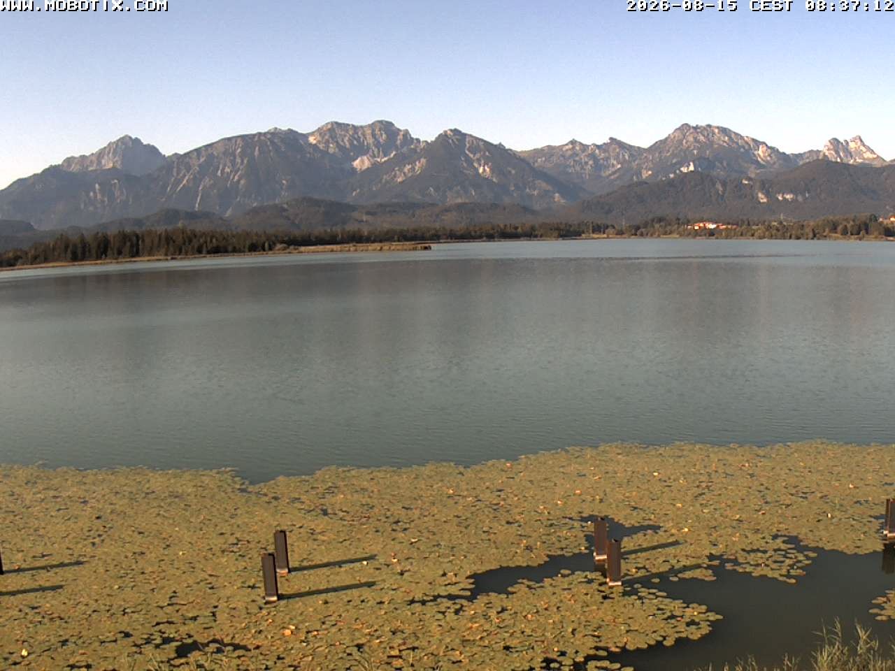 Archived image Webcam Hopfensee: View from Restaurant Fischerhütte