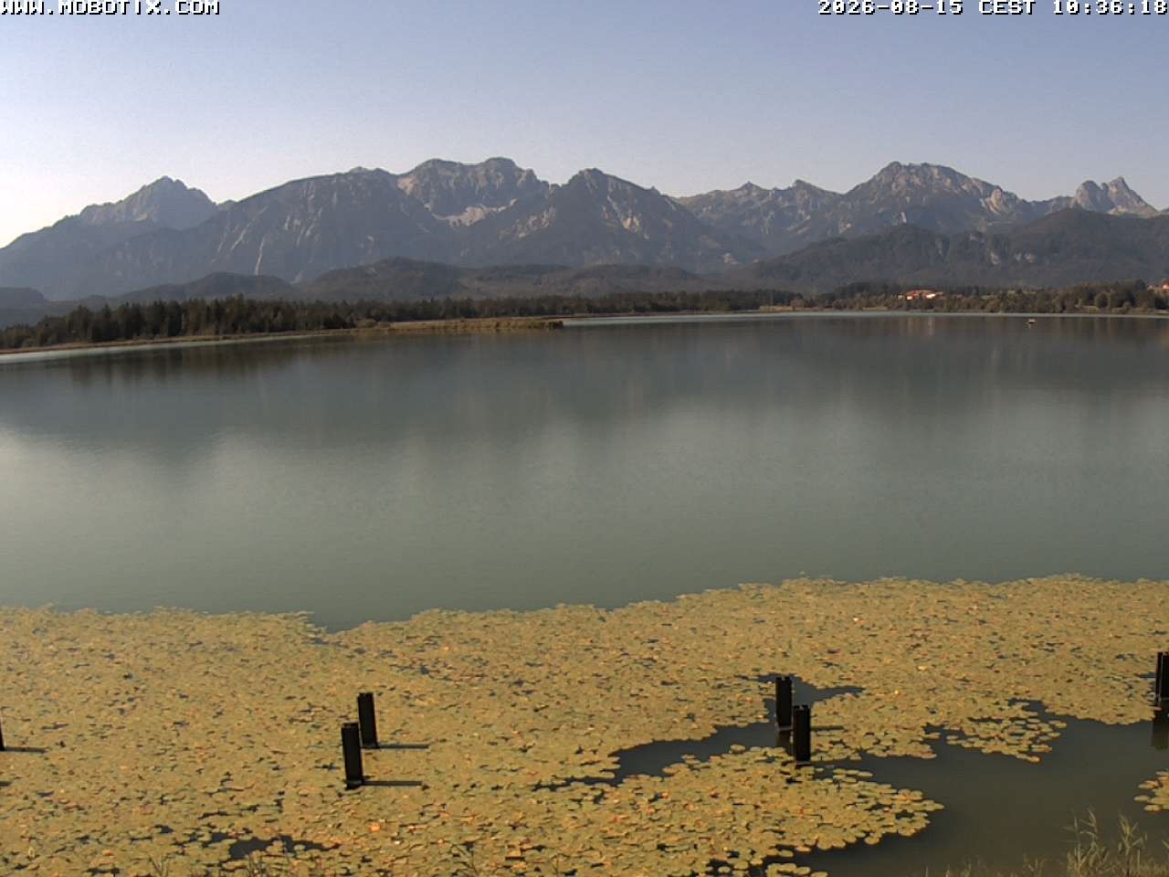 Archived image Webcam Hopfensee: View from Restaurant Fischerhütte