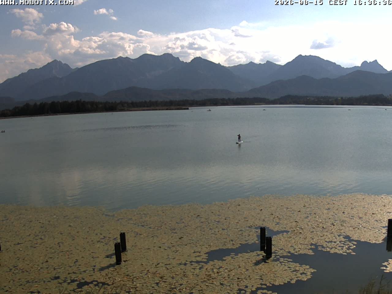 Archived image Webcam Hopfensee: View from Restaurant Fischerhütte