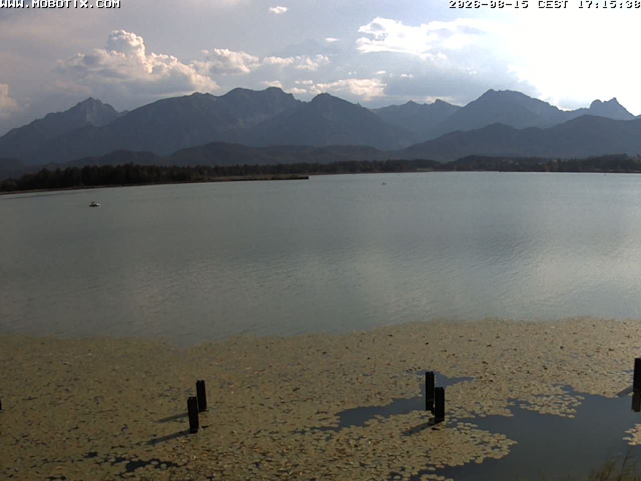 Archived image Webcam Hopfensee: View from Restaurant Fischerhütte