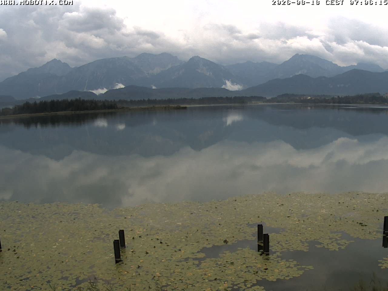 Archived image Webcam Hopfensee: View from Restaurant Fischerhütte