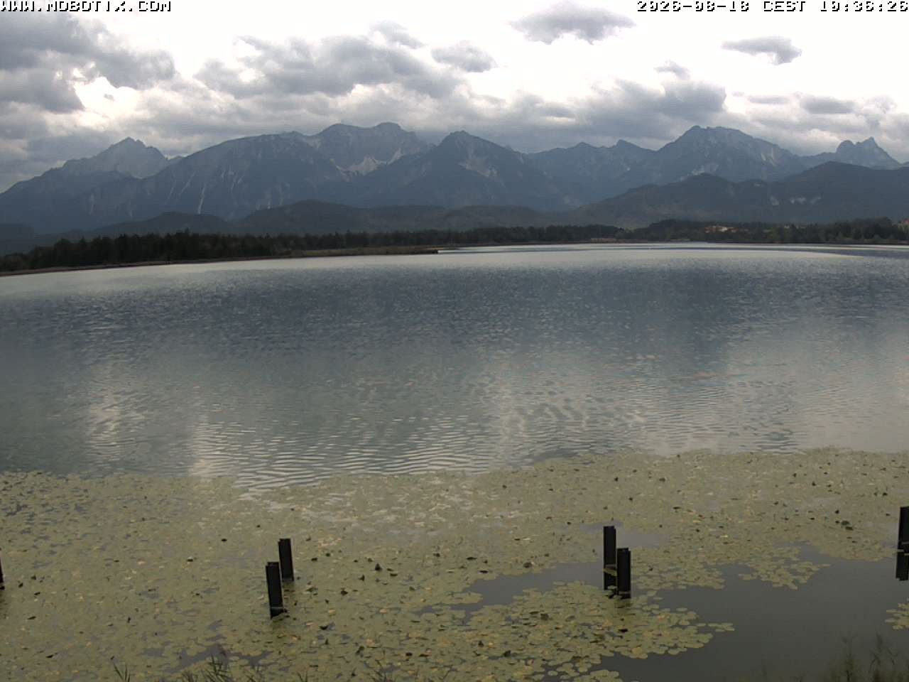 Archived image Webcam Hopfensee: View from Restaurant Fischerhütte