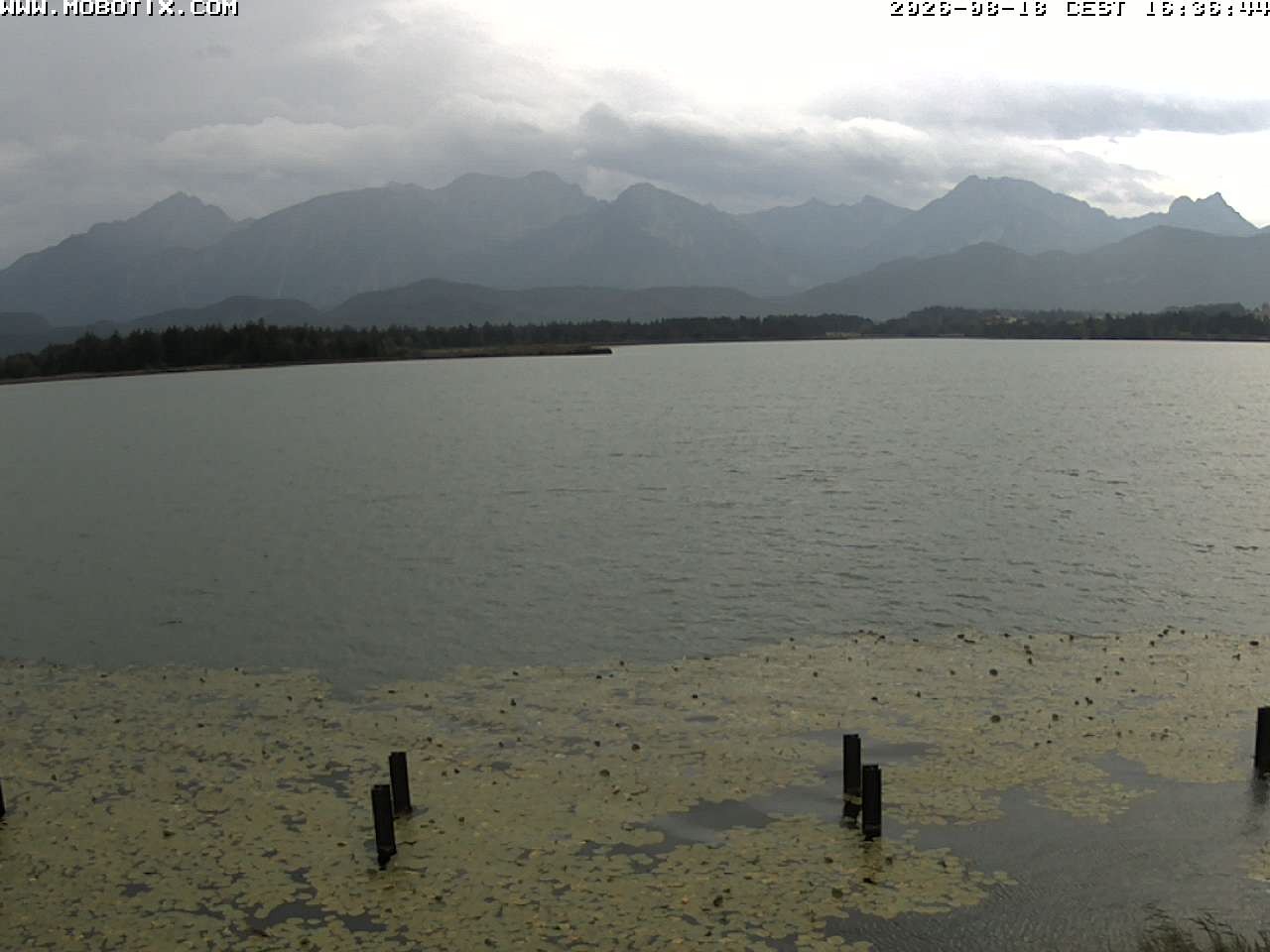 Archived image Webcam Hopfensee: View from Restaurant Fischerhütte