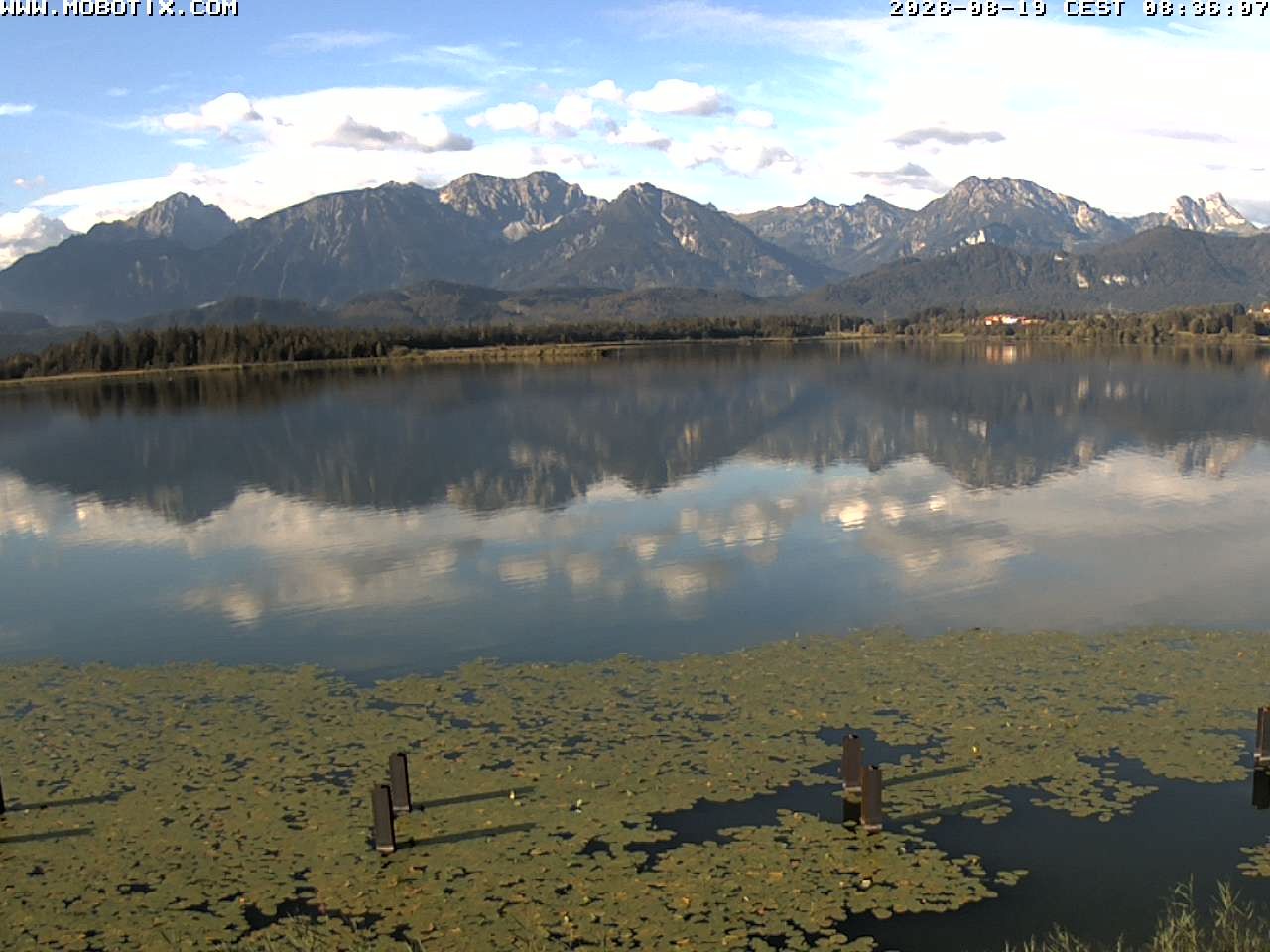 Archived image Webcam Hopfensee: View from Restaurant Fischerhütte