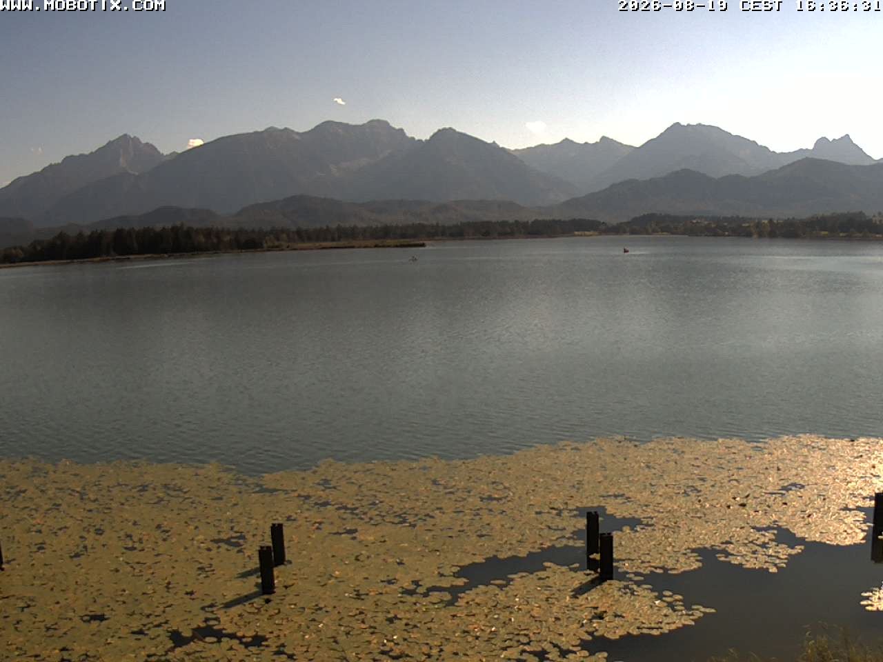 Archived image Webcam Hopfensee: View from Restaurant Fischerhütte