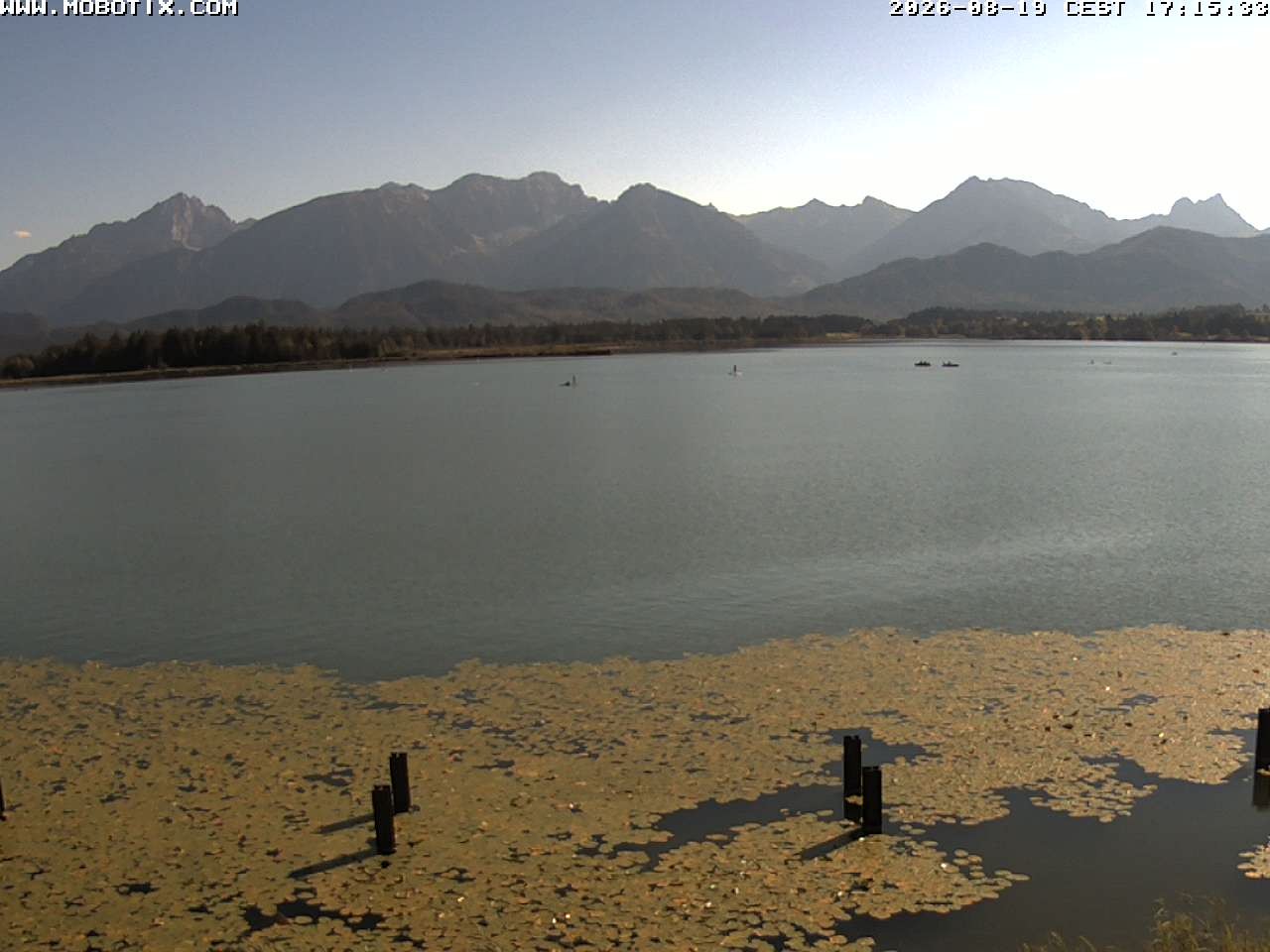Archived image Webcam Hopfensee: View from Restaurant Fischerhütte