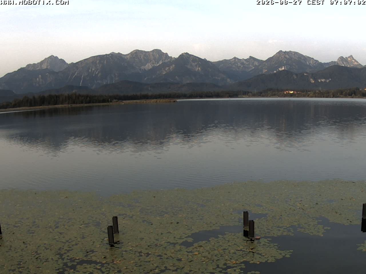 Archived image Webcam Hopfensee: View from Restaurant Fischerhütte