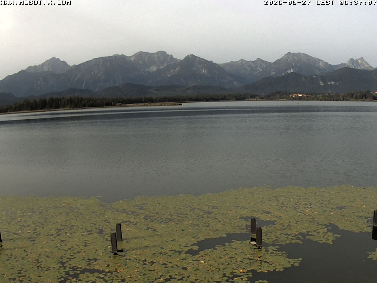 Archived image Webcam Hopfensee: View from Restaurant Fischerhütte