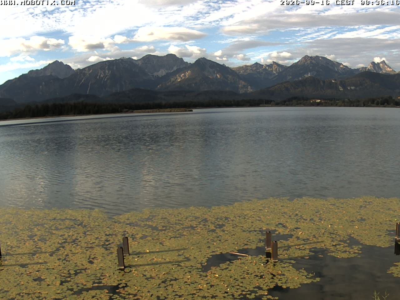 Archived image Webcam Hopfensee: View from Restaurant Fischerhütte