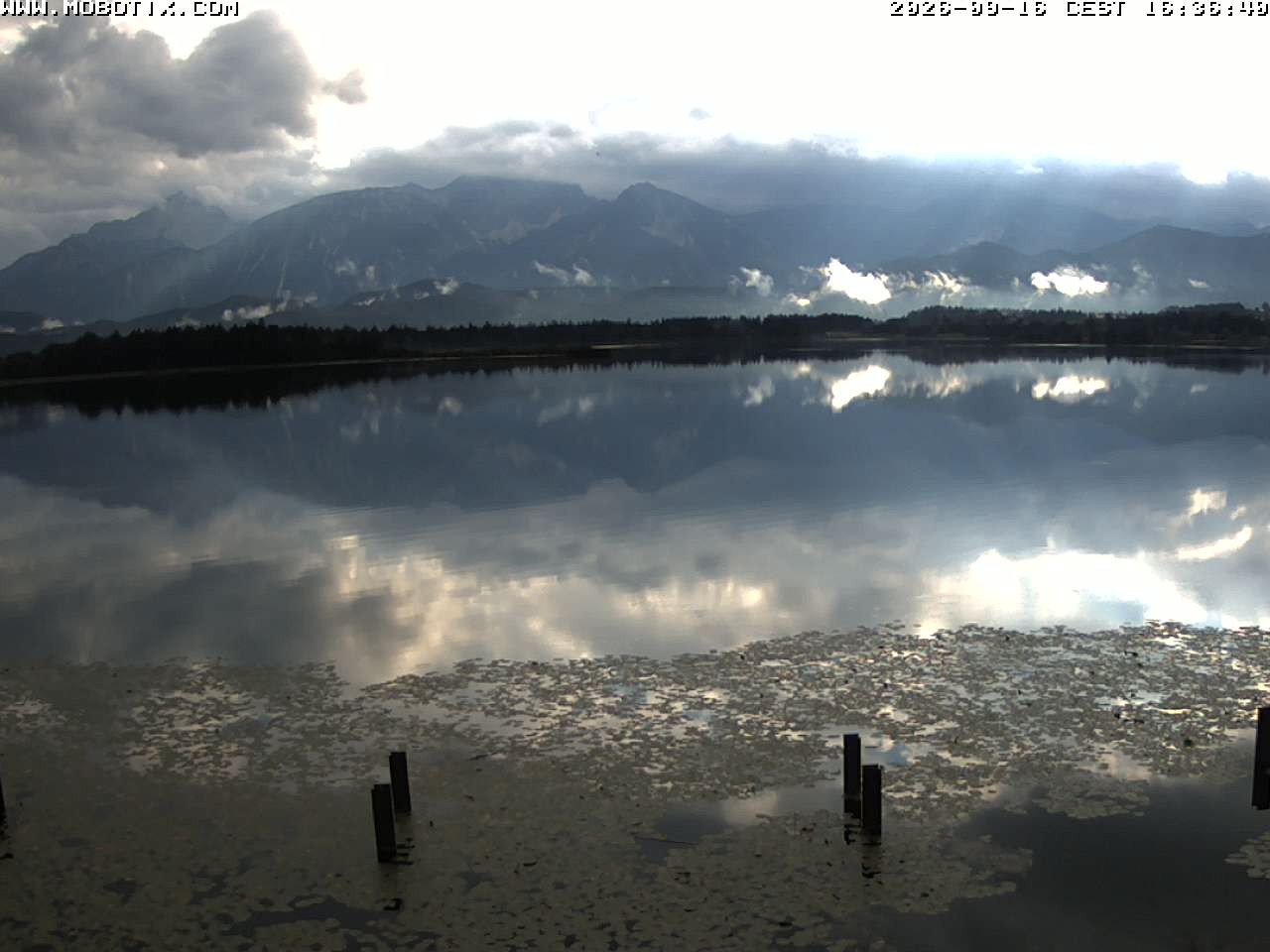 Archived image Webcam Hopfensee: View from Restaurant Fischerhütte