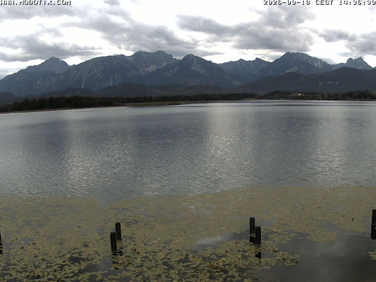 Archived image Webcam Hopfensee: View from Restaurant Fischerhütte