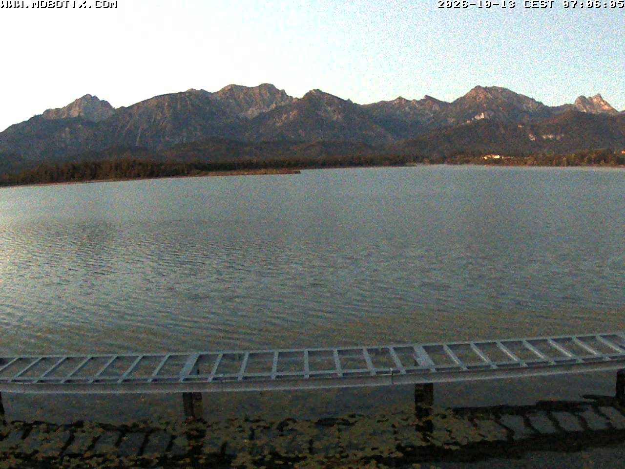 Archived image Webcam Hopfensee: View from Restaurant Fischerhütte