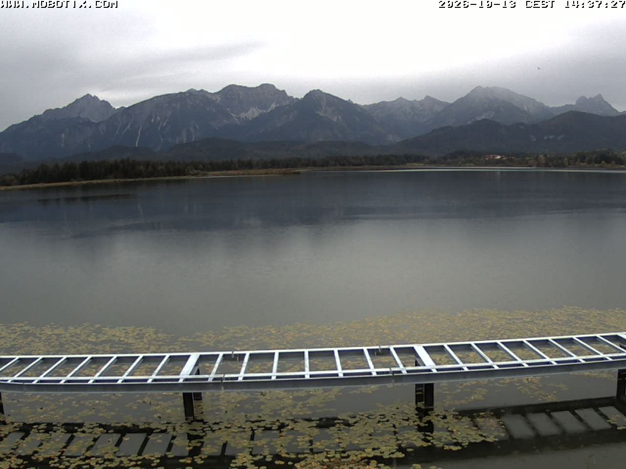 Archived image Webcam Hopfensee: View from Restaurant Fischerhütte