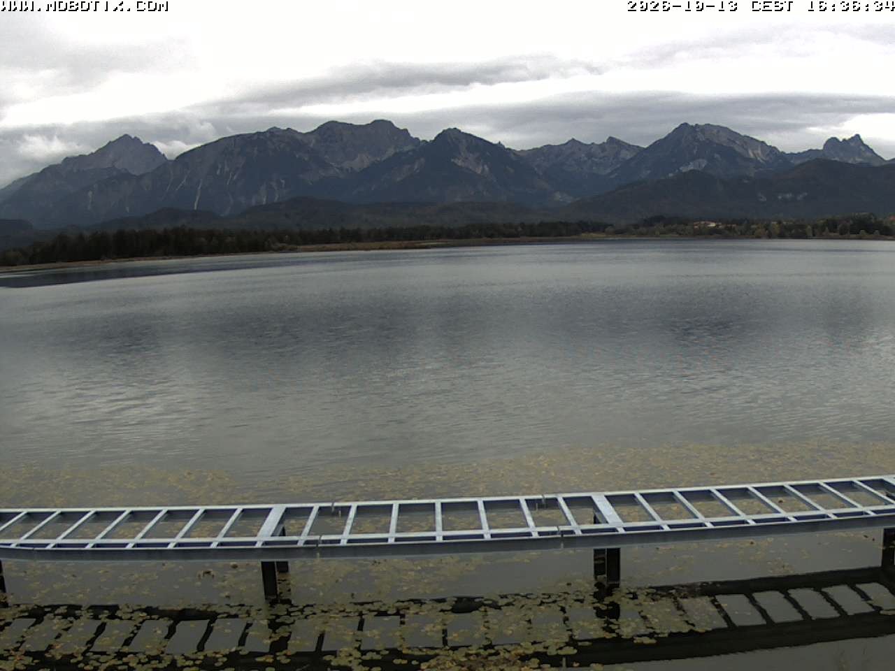 Archived image Webcam Hopfensee: View from Restaurant Fischerhütte