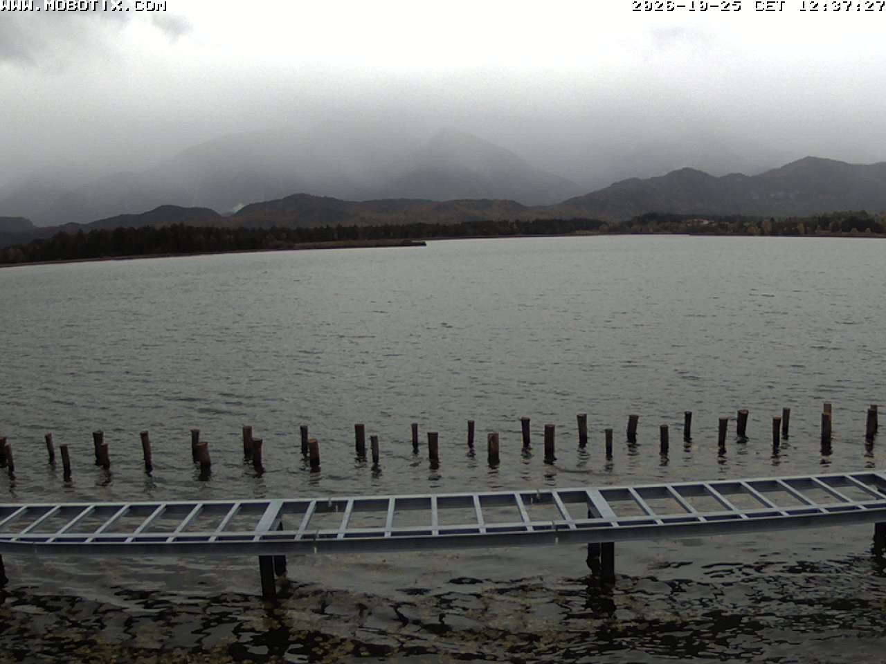 Archived image Webcam Hopfensee: View from Restaurant Fischerhütte