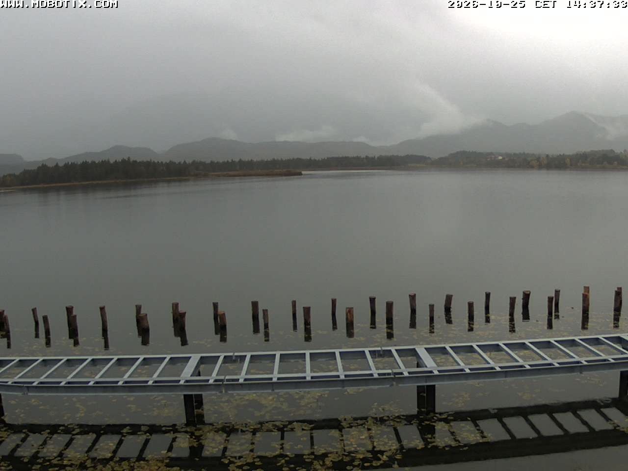 Archived image Webcam Hopfensee: View from Restaurant Fischerhütte