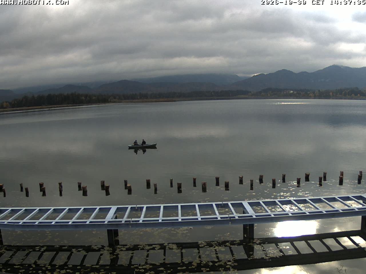 Archived image Webcam Hopfensee: View from Restaurant Fischerhütte